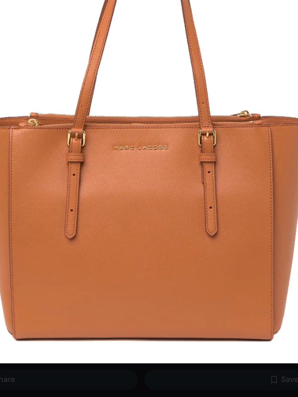 Marc Jacobs Like New💕Cognac Leather Commuter Tote with Gold Logo